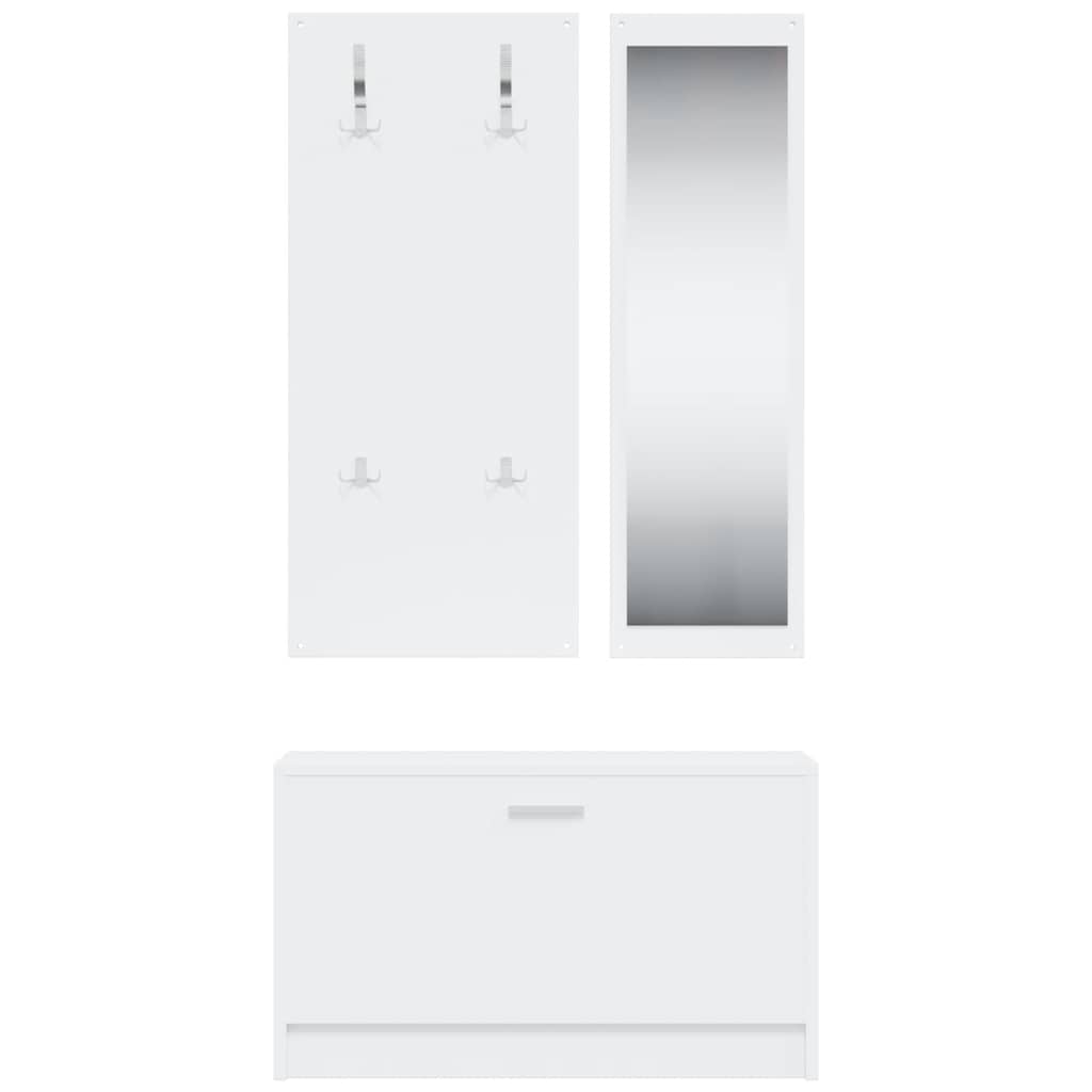 Ensemble d'armoires à chaussures 3-en-1 Blanc Bois d'ingénierie - XIOS