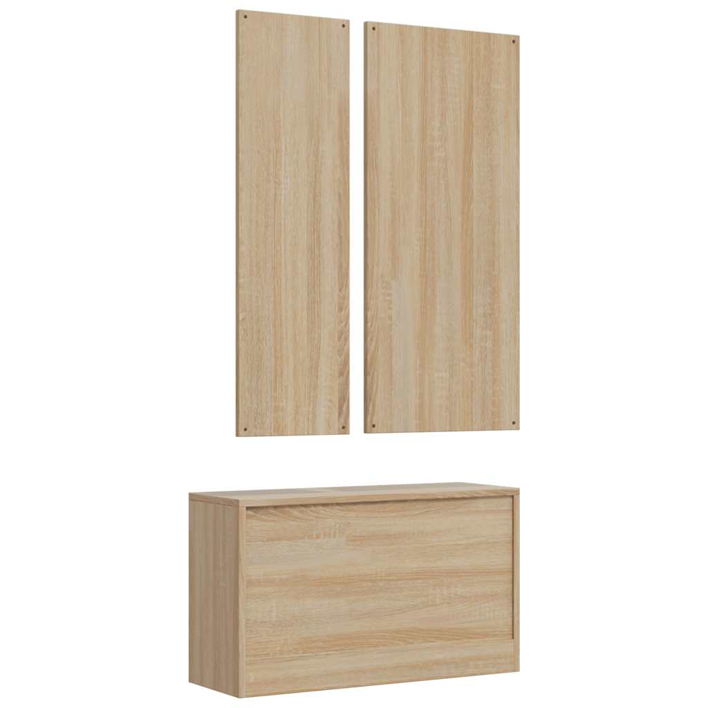 Ensemble de meubles à chaussures 3 en 1 en bois d'ingénierie chêne Sonoma - XIOS