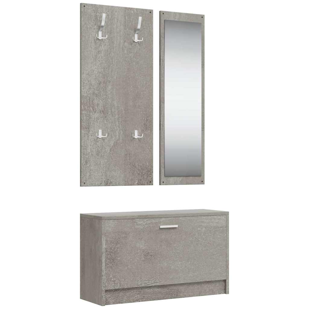 Ensemble d'armoires à chaussures 3-en-1 Gris béton - XIOS