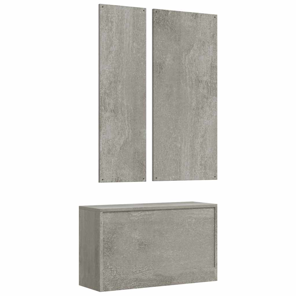 Ensemble d'armoires à chaussures 3-en-1 Gris béton - XIOS