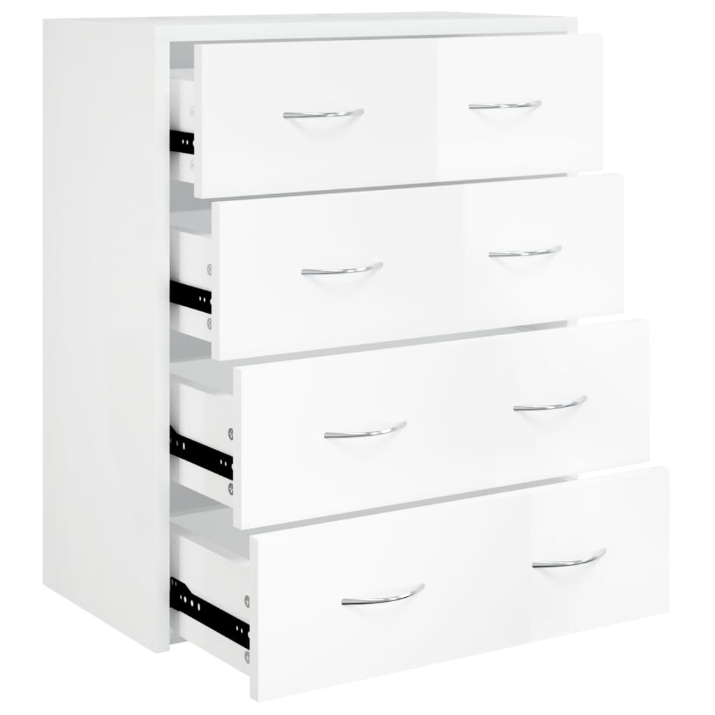 Buffet avec 4 tiroirs 60x30,5x71 cm Blanc brillant - XIOS
