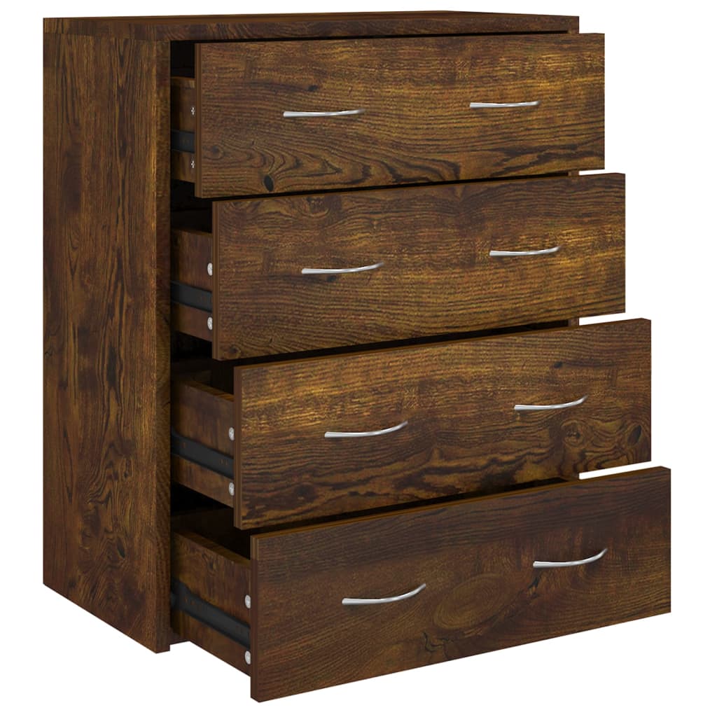 Buffet avec 4 tiroirs 60x30,5x71 cm Chêne fumé - XIOS