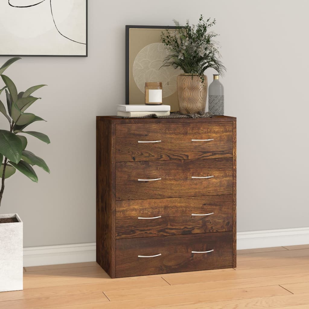 Buffet avec 4 tiroirs 60x30,5x71 cm Chêne fumé - XIOS