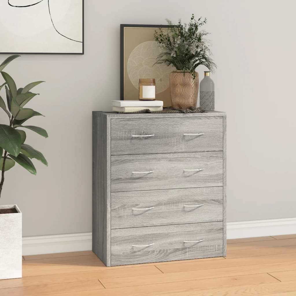 Buffet avec 4 tiroirs 60x30,5x71 cm Sonoma gris - XIOS