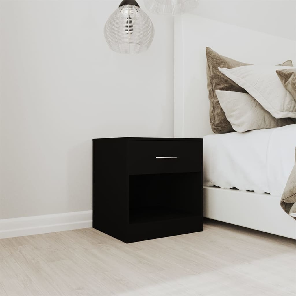 Tables de chevet 2 pcs avec tiroir Noir - XIOS