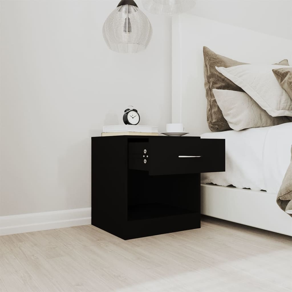 Tables de chevet 2 pcs avec tiroir Noir - XIOS