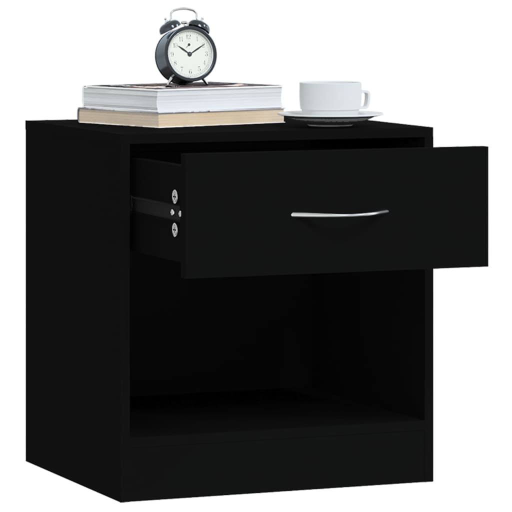 Tables de chevet 2 pcs avec tiroir Noir - XIOS