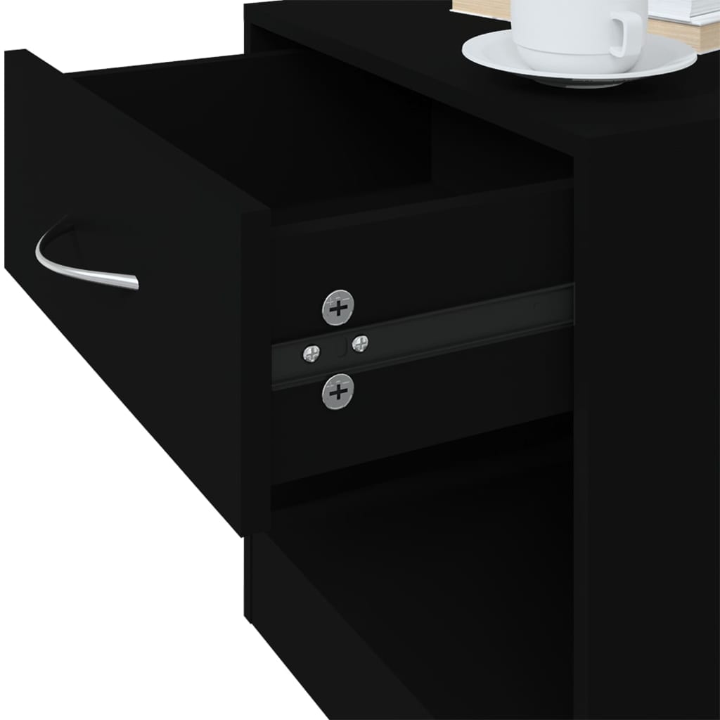 Tables de chevet 2 pcs avec tiroir Noir - XIOS