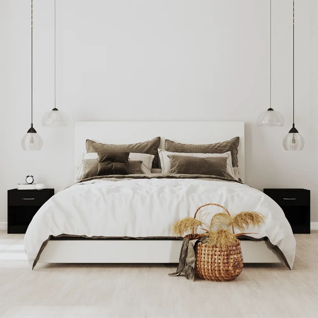 Tables de chevet 2 pcs avec tiroir Noir - XIOS