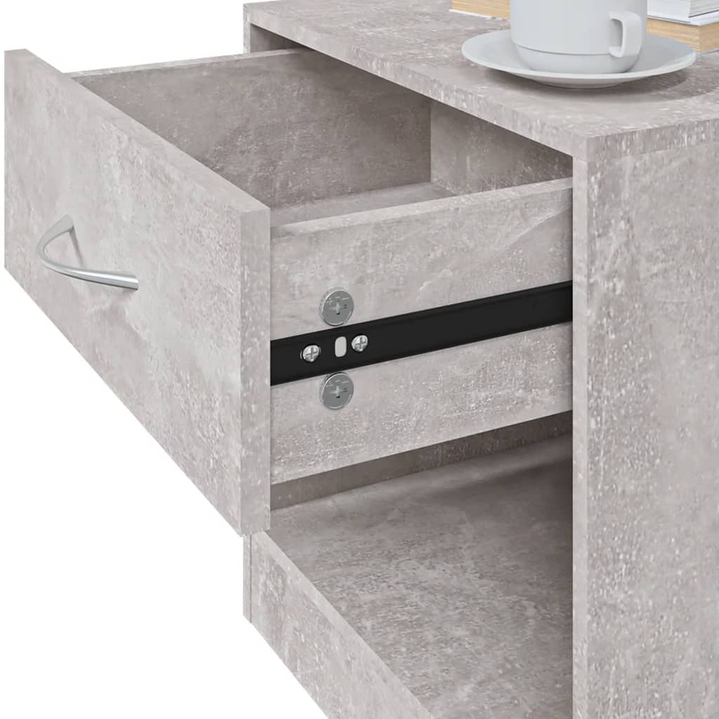 Tables de chevet 2 pcs avec tiroir Gris béton - XIOS