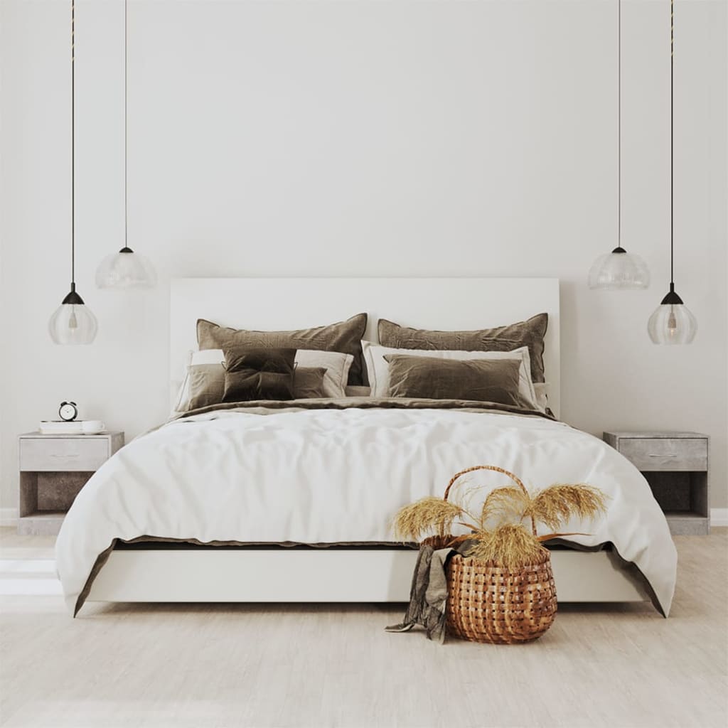 Tables de chevet 2 pcs avec tiroir Gris béton - XIOS