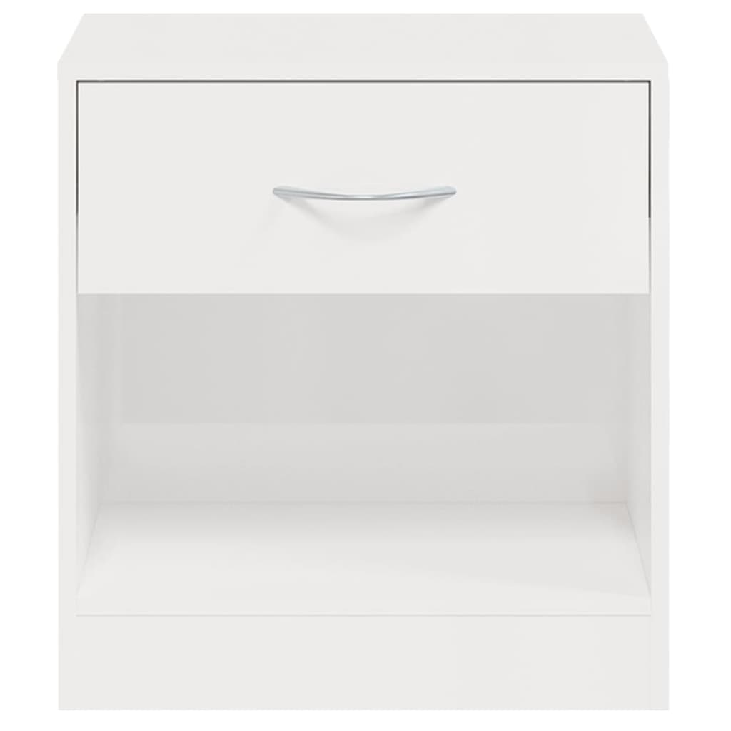 Tables de chevet 2 pcs avec tiroir Blanc brillant - XIOS