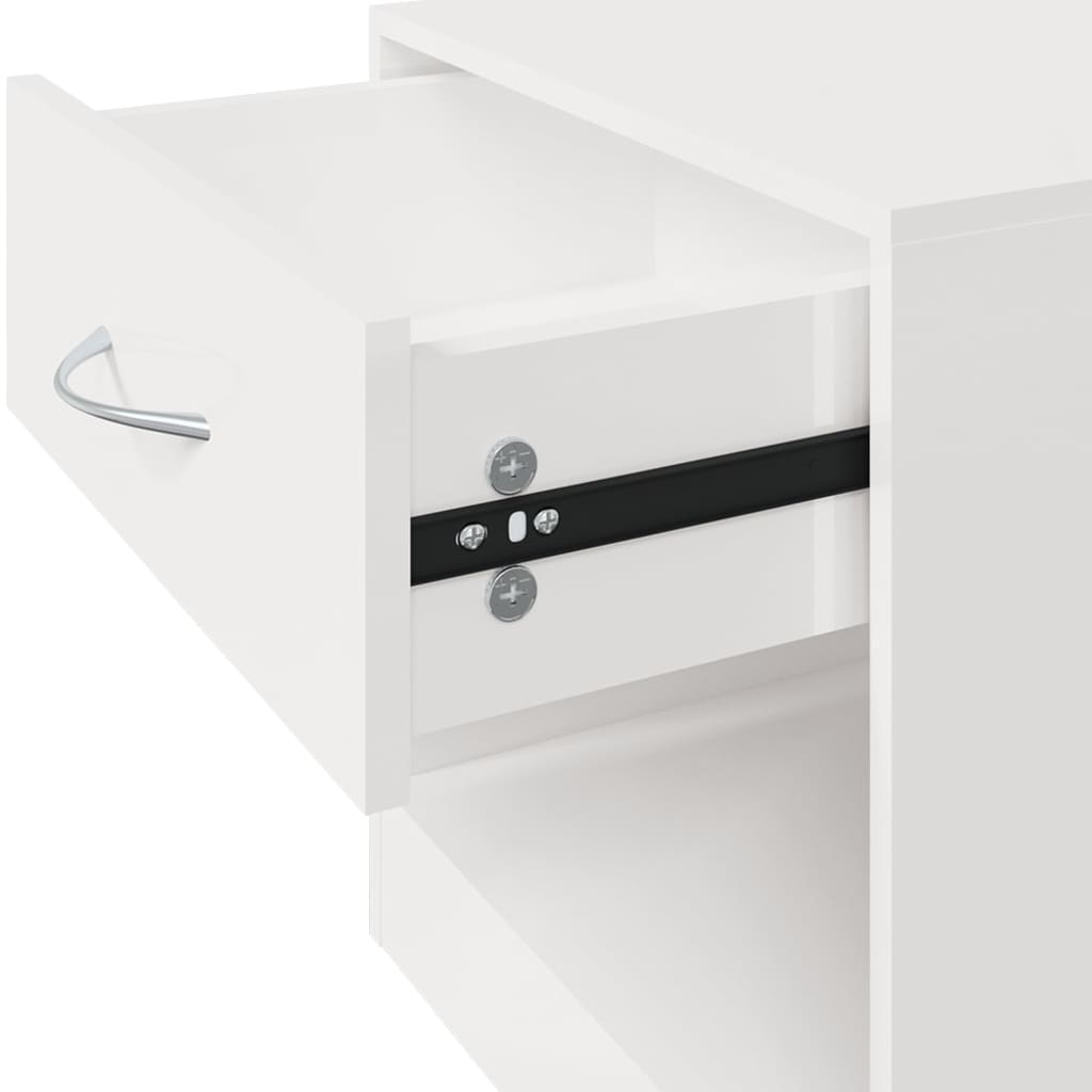 Tables de chevet 2 pcs avec tiroir Blanc brillant - XIOS