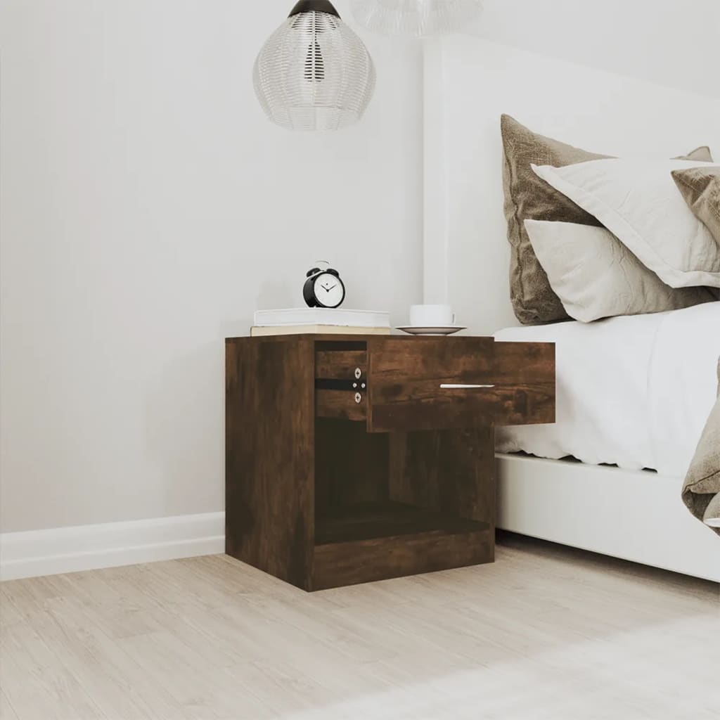 Tables de chevet 2 pcs avec tiroir Chêne fumé - XIOS