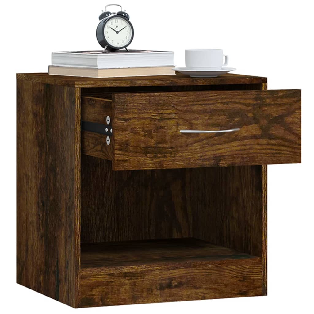 Tables de chevet 2 pcs avec tiroir Chêne fumé - XIOS