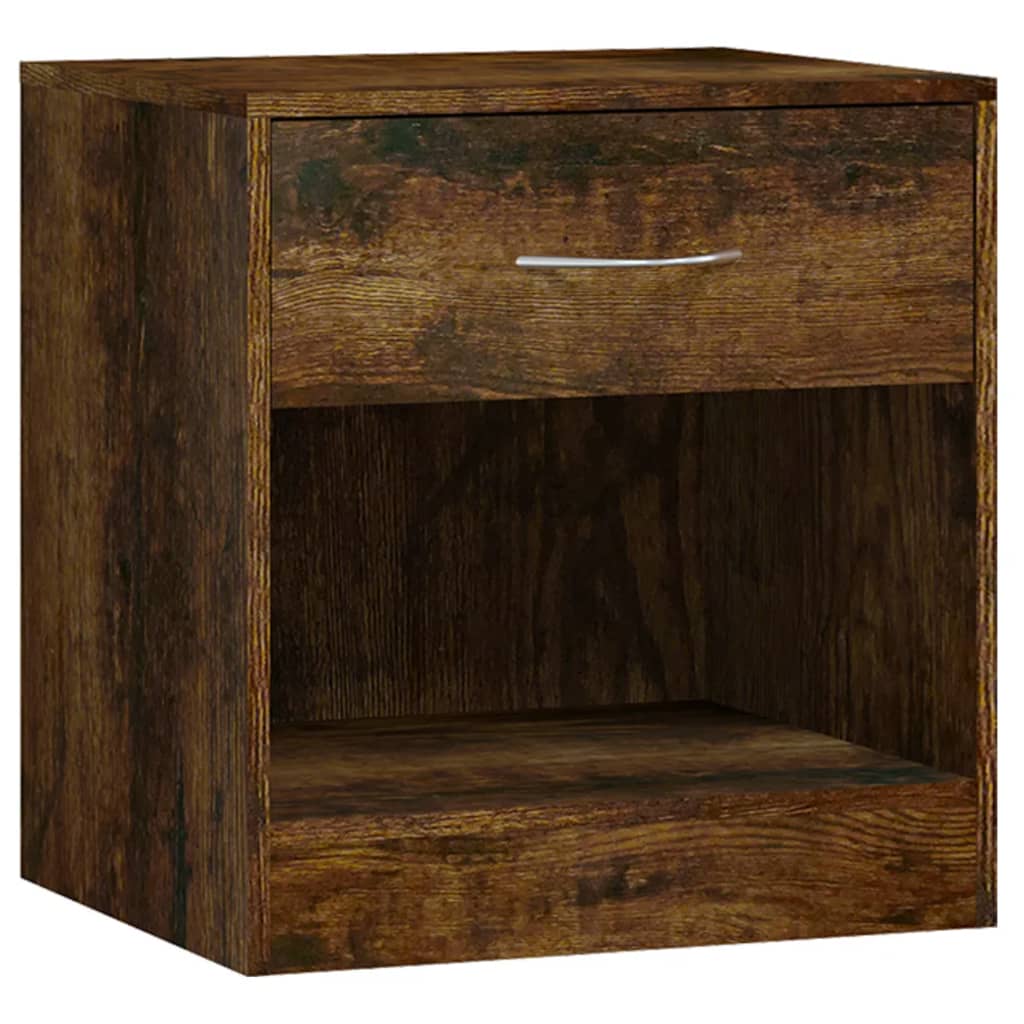 Tables de chevet 2 pcs avec tiroir Chêne fumé - XIOS