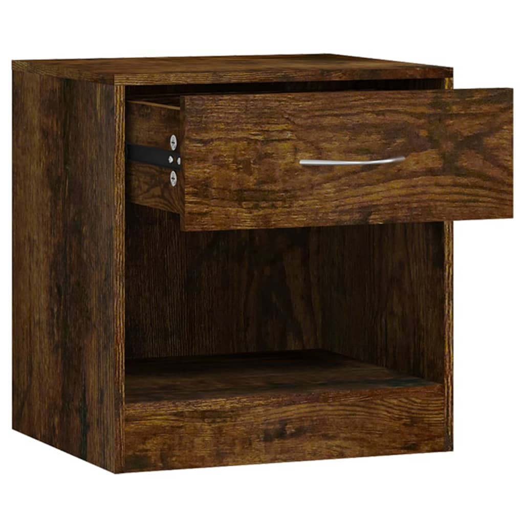 Tables de chevet 2 pcs avec tiroir Chêne fumé - XIOS