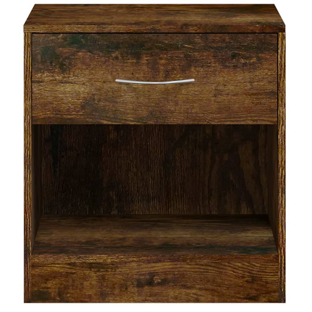 Tables de chevet 2 pcs avec tiroir Chêne fumé - XIOS