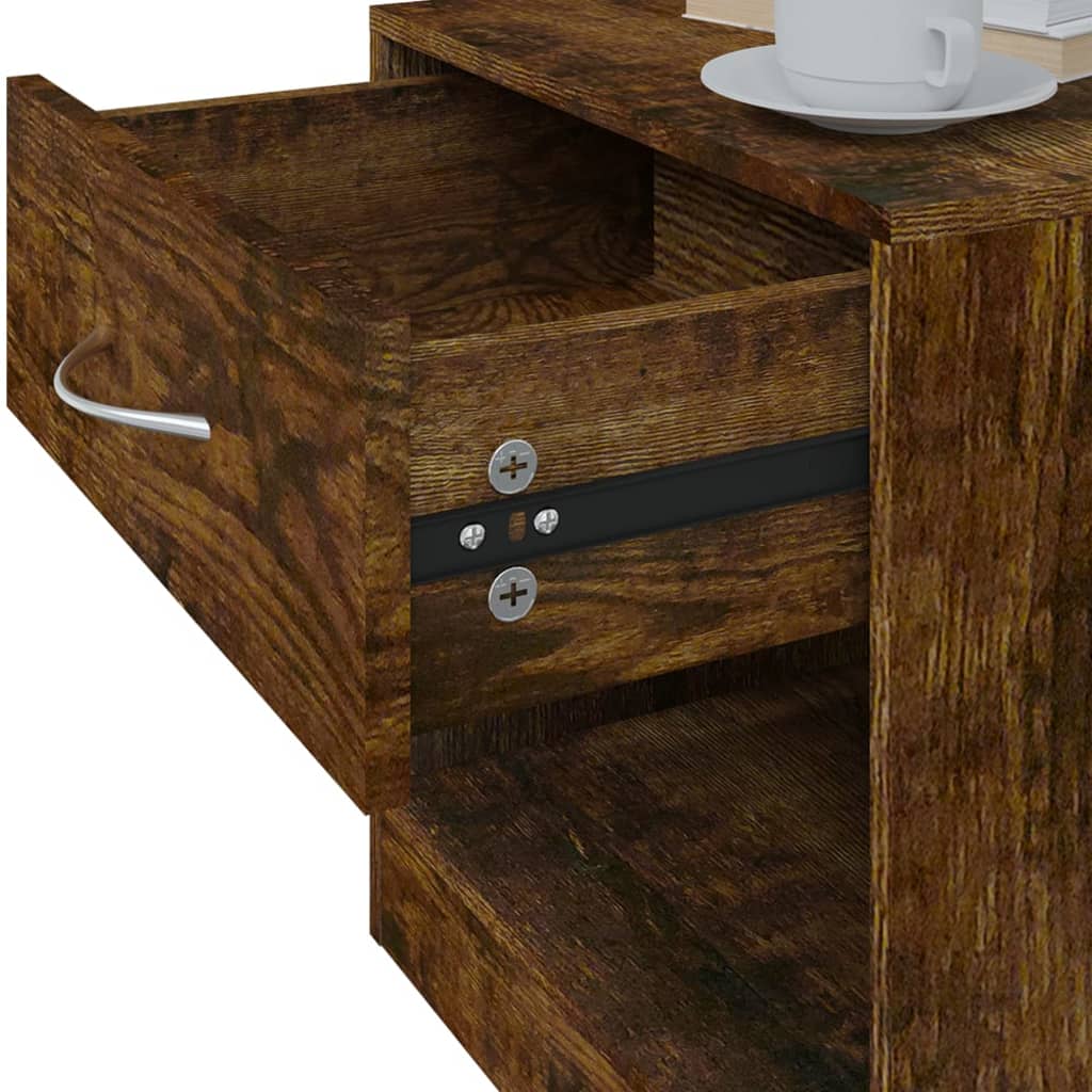 Tables de chevet 2 pcs avec tiroir Chêne fumé - XIOS