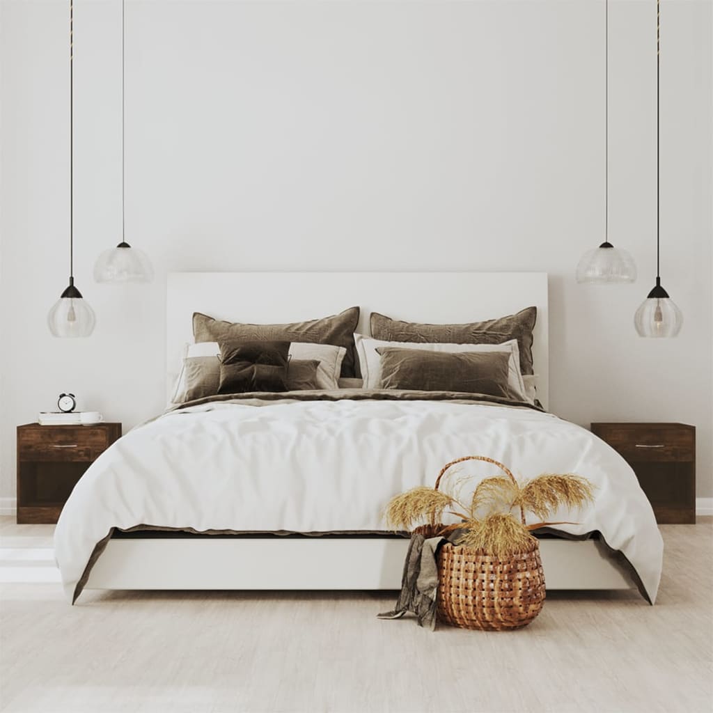 Tables de chevet 2 pcs avec tiroir Chêne fumé - XIOS
