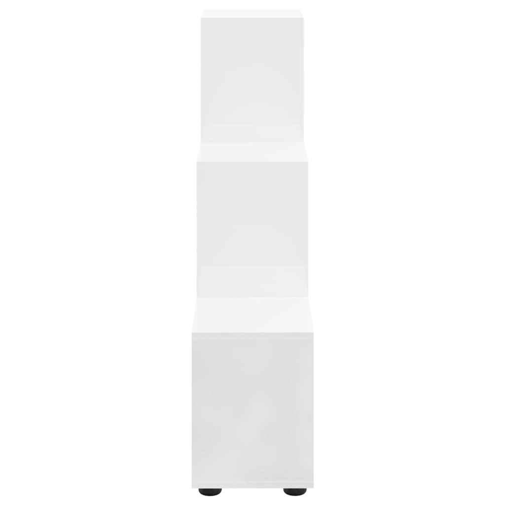 Bibliothèque escalier Blanc brillant 107 cm Bois d'ingénierie - XIOS