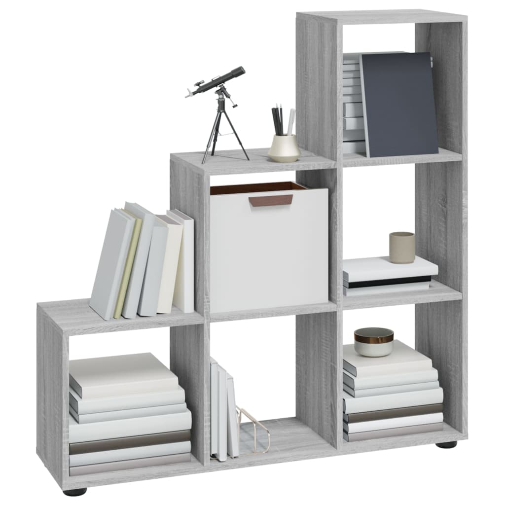 Bibliothèque escalier Sonoma gris 107 cm Bois d'ingénierie - XIOS