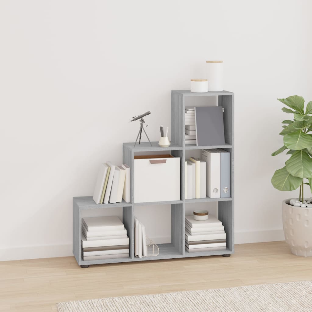 Bibliothèque escalier Sonoma gris 107 cm Bois d'ingénierie - XIOS