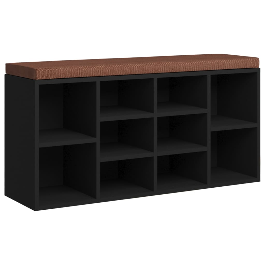 Banc à chaussures Noir 103x30x48 cm Bois d'ingénierie - XIOS