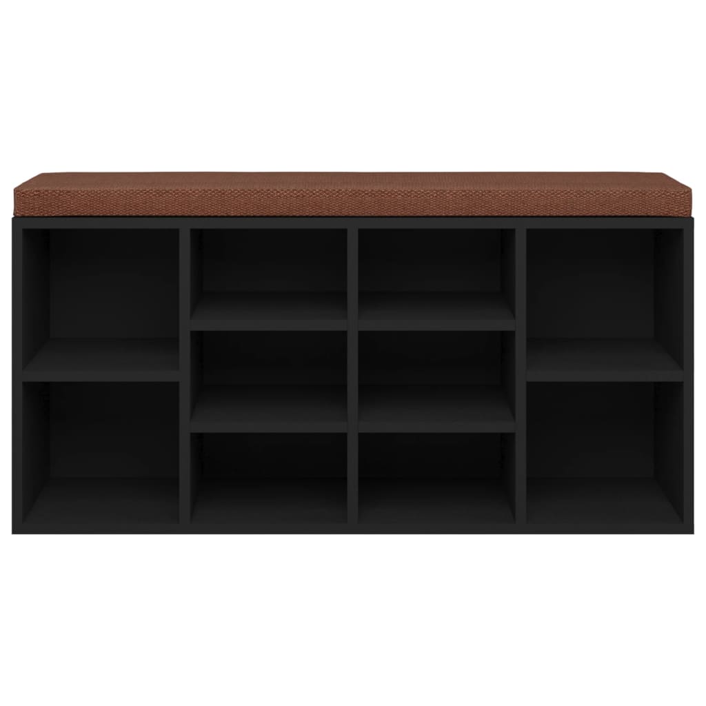 Banc à chaussures Noir 103x30x48 cm Bois d'ingénierie - XIOS