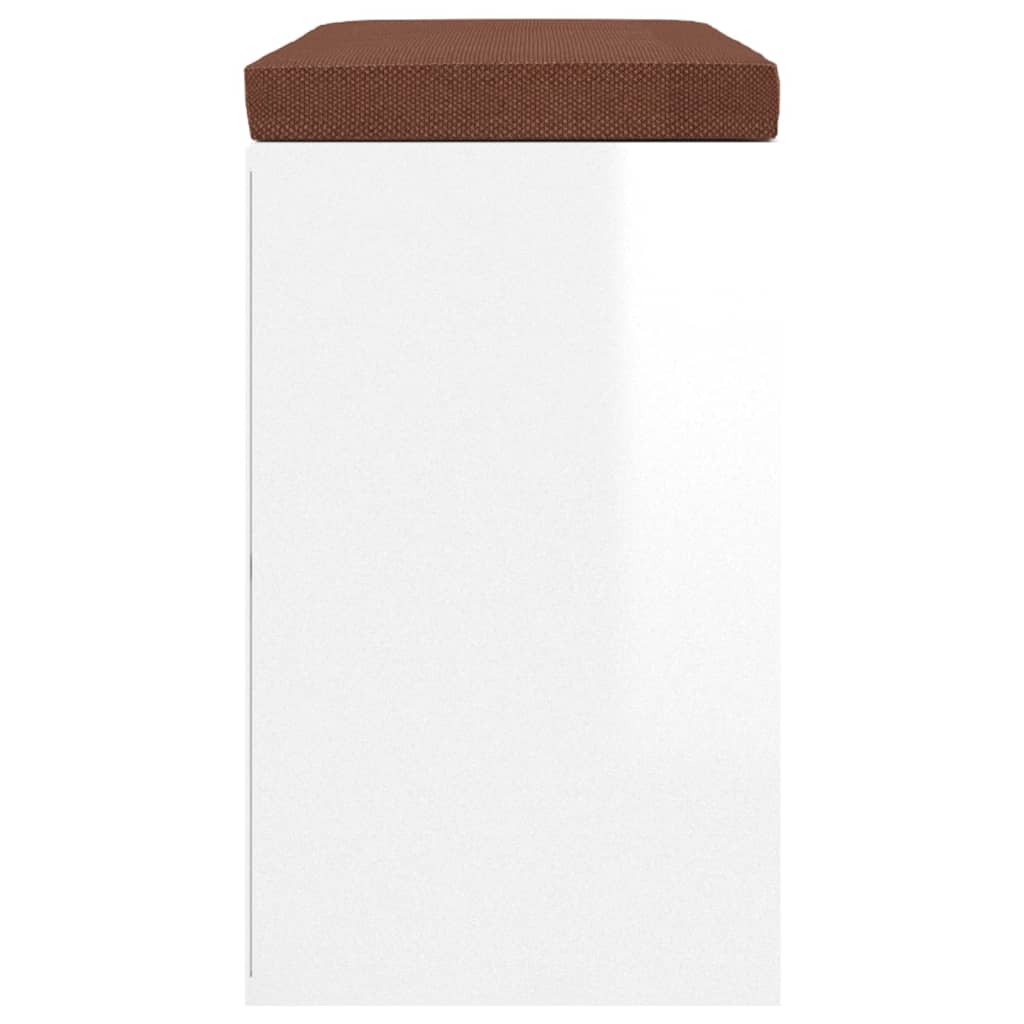 Banc à chaussures Blanc brillant 103x30x48 cm Bois d'ingénierie - XIOS