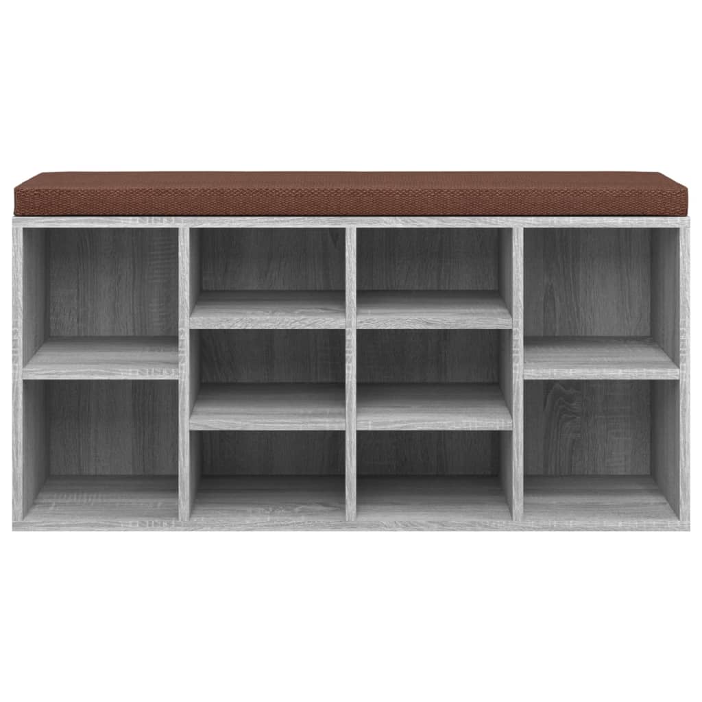 Banc à chaussures Sonoma gris 103x30x48 cm Bois d'ingénierie - XIOS