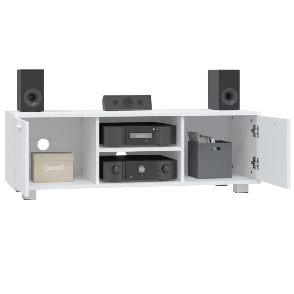 Meuble TV Blanc 120x40,5x35 cm Bois d'ingénierie - XIOS