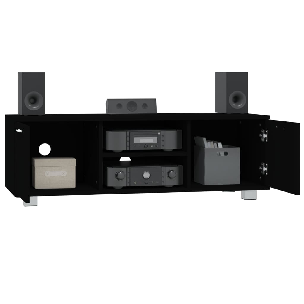 Meuble TV Noir 120x40,5x35 cm Bois d'ingénierie - XIOS