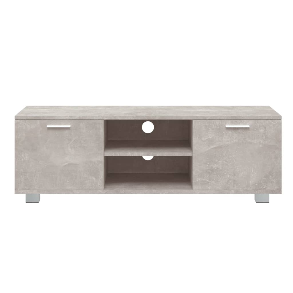 Meuble TV Gris béton 120x40,5x35 cm Bois d'ingénierie - XIOS