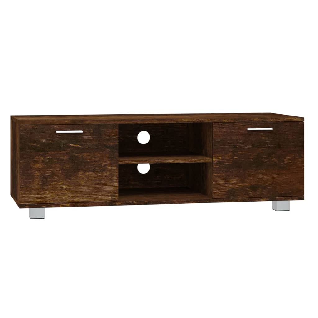Meuble TV Chêne fumé 120x40,5x35 cm Bois d'ingénierie - XIOS