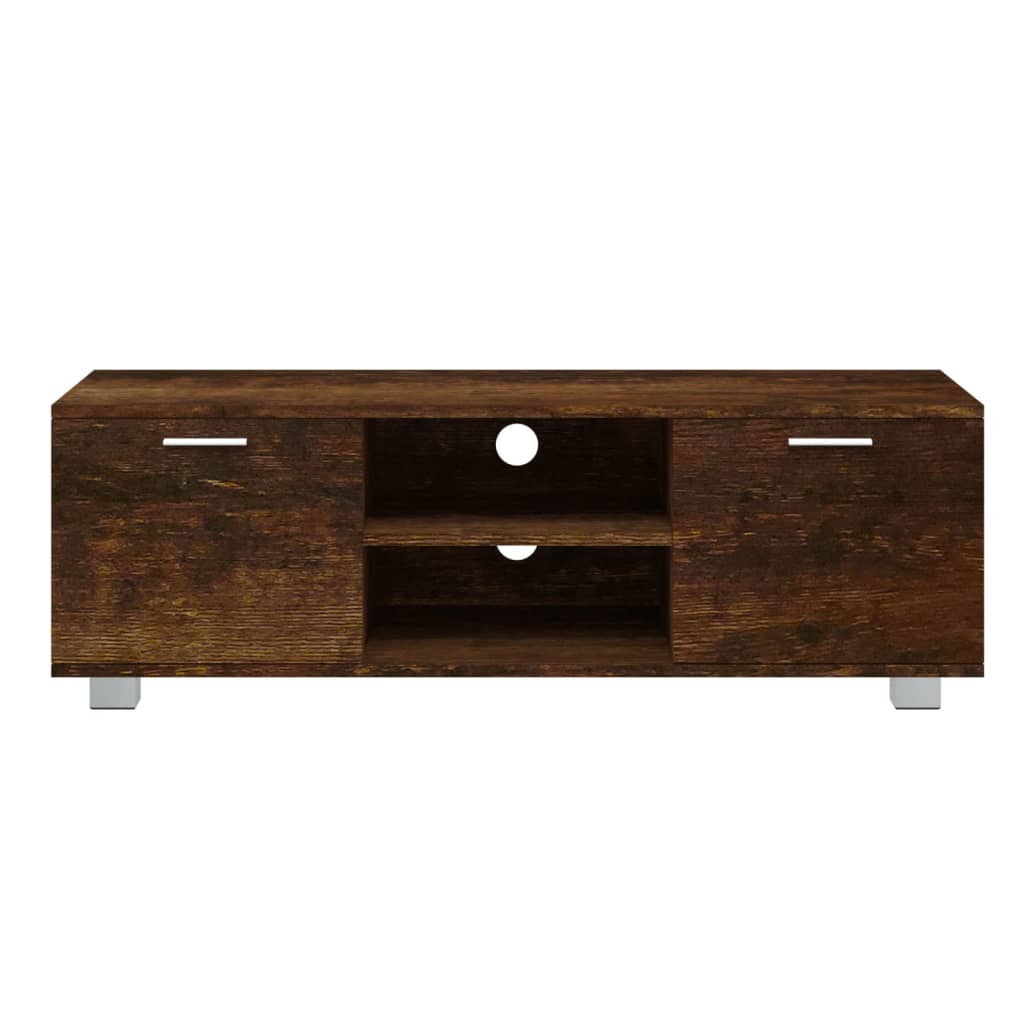 Meuble TV Chêne fumé 120x40,5x35 cm Bois d'ingénierie - XIOS