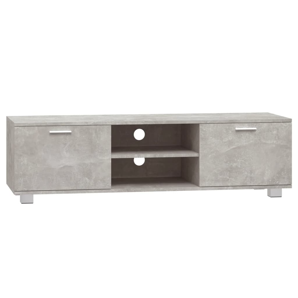 Meuble TV Gris béton 140x40,5x35 cm Bois d'ingénierie - XIOS
