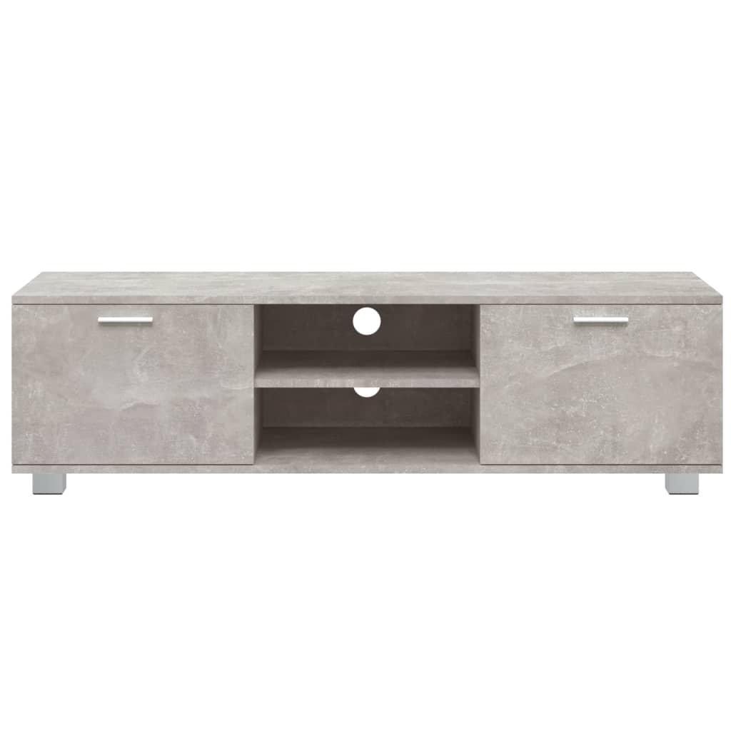 Meuble TV Gris béton 140x40,5x35 cm Bois d'ingénierie - XIOS