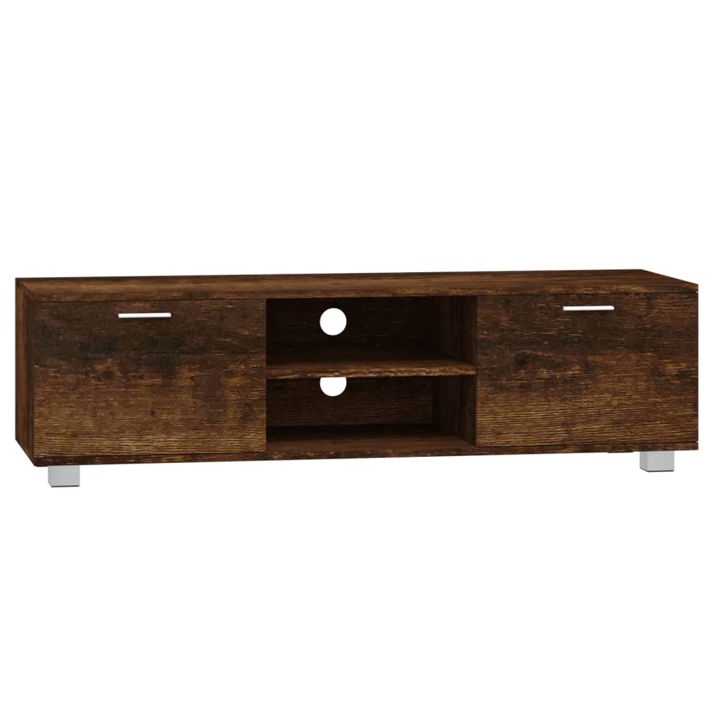 Meuble TV Chêne fumé 140x40,5x35 cm Bois d'ingénierie - XIOS