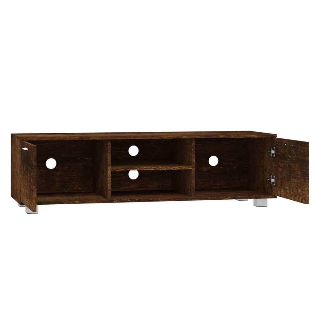 Meuble TV Chêne fumé 140x40,5x35 cm Bois d'ingénierie - XIOS