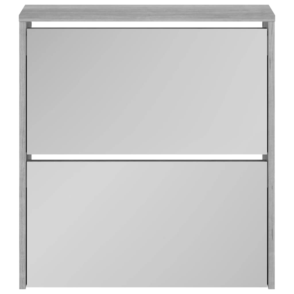Armoire à chaussures miroir 2 niveaux Sonoma gris 63x17x67 cm - XIOS