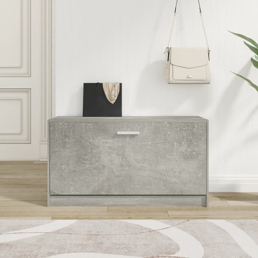 Banc à chaussures Gris béton 80x24x45 cm Bois d'ingénierie - XIOS