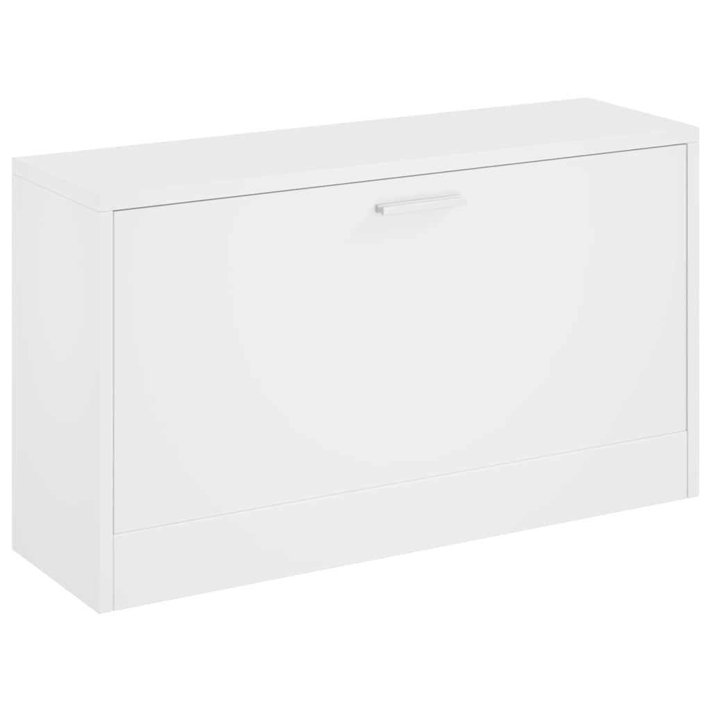 Banc à chaussures Blanc brillant 80x24x45 cm Bois d'ingénierie - XIOS