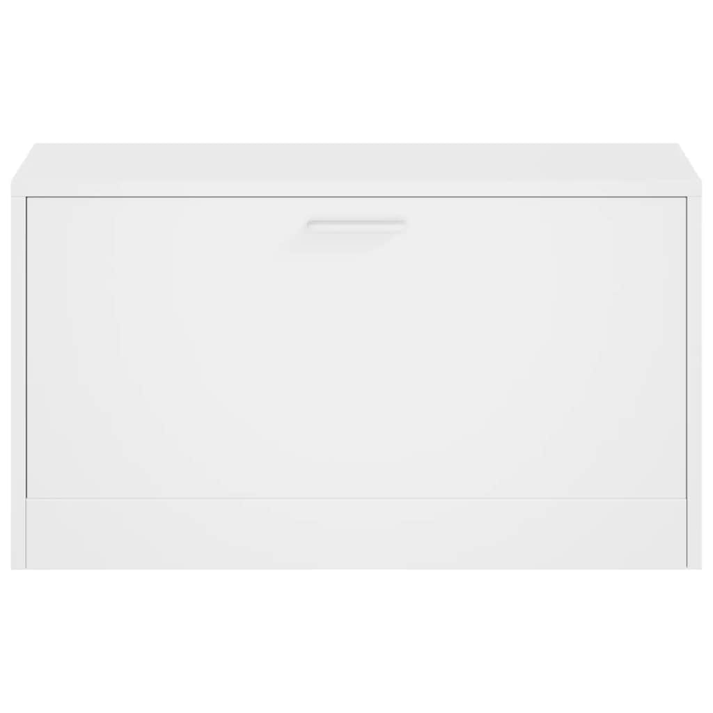 Banc à chaussures Blanc brillant 80x24x45 cm Bois d'ingénierie - XIOS