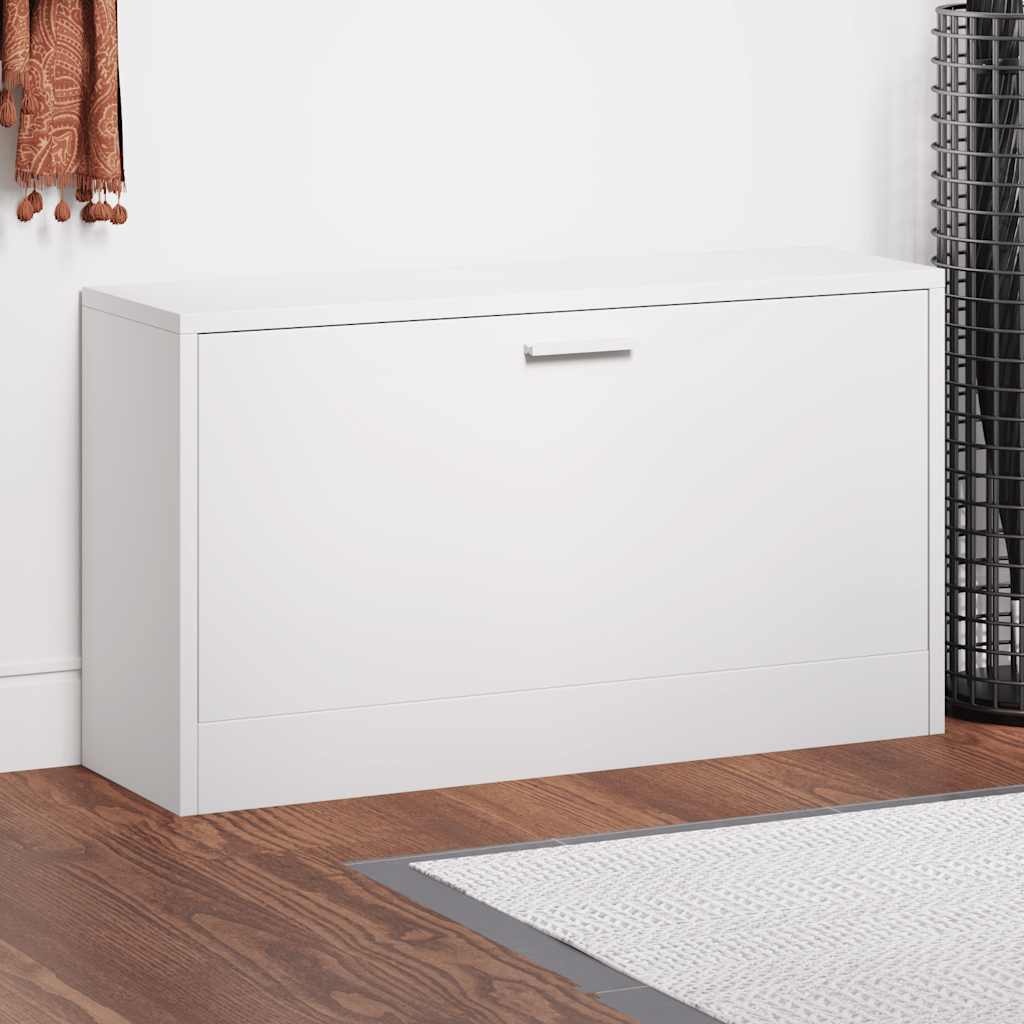 Banc à chaussures Blanc brillant 80x24x45 cm Bois d'ingénierie - XIOS