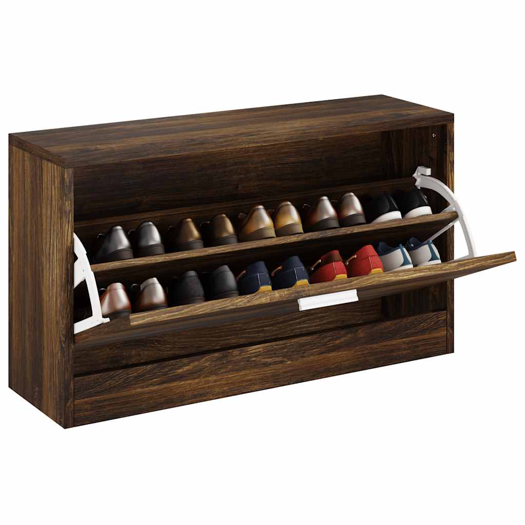 Banc à chaussures Chêne fumé 80x24x45 cm Bois d'ingénierie - XIOS