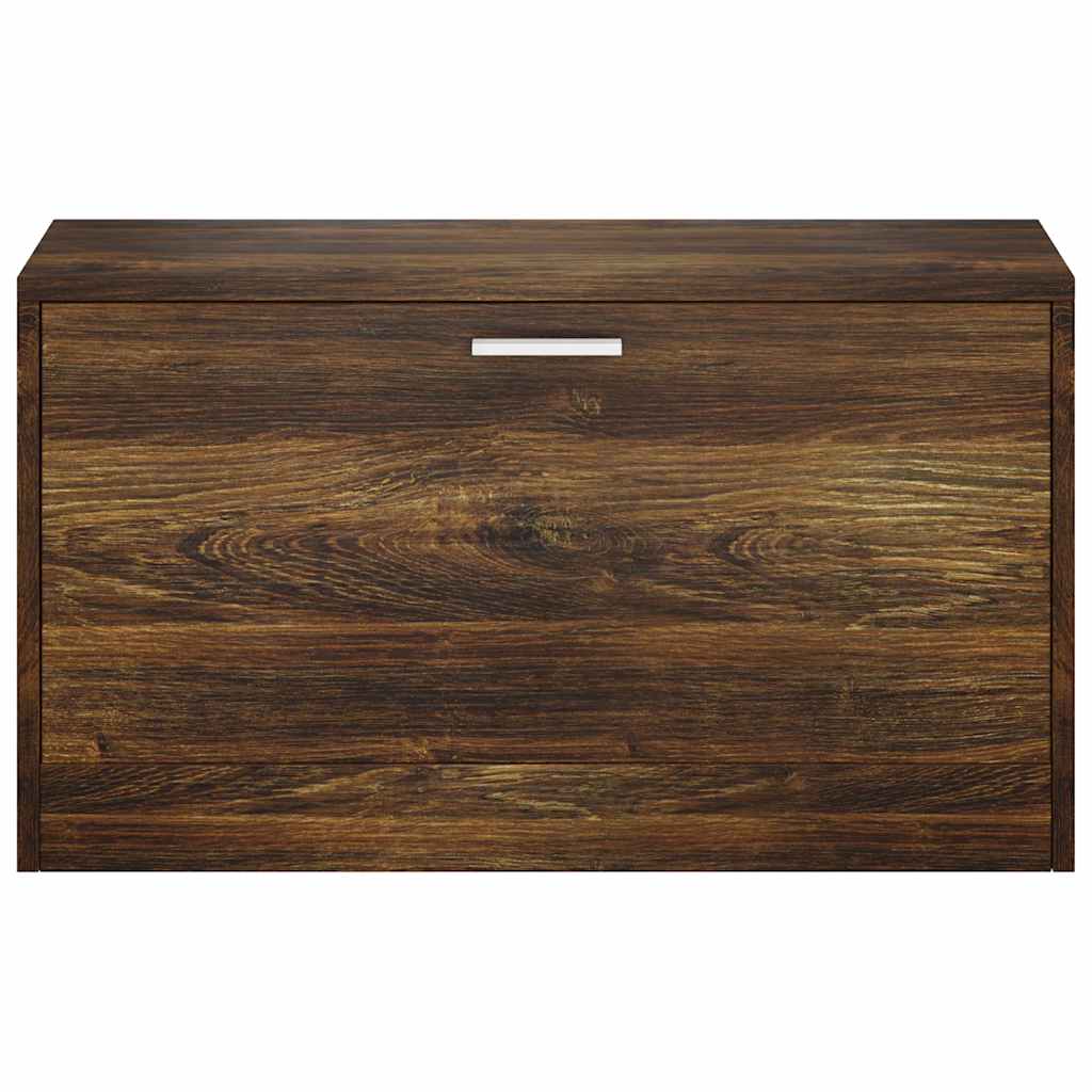 Banc à chaussures Chêne fumé 80x24x45 cm Bois d'ingénierie - XIOS