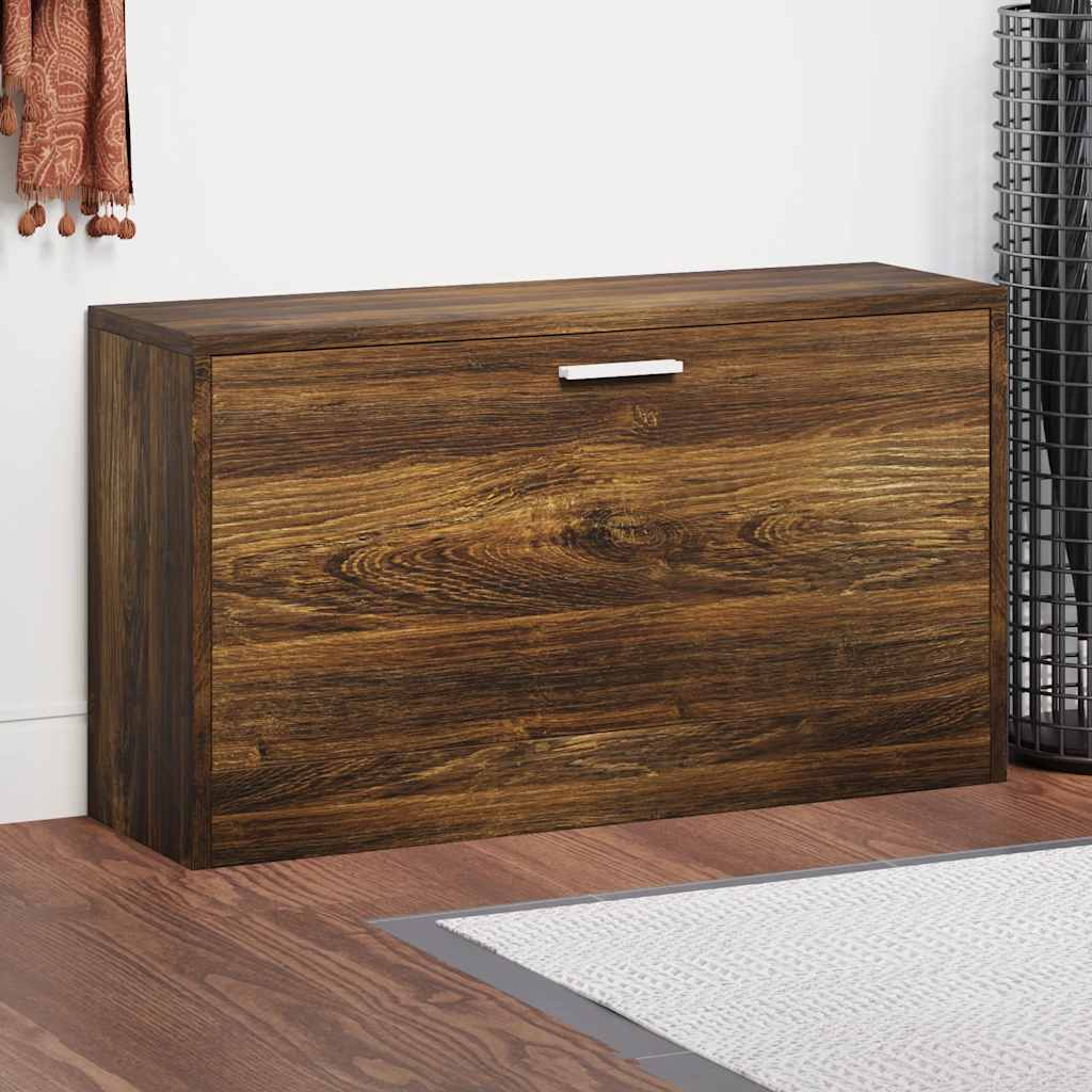 Banc à chaussures Chêne fumé 80x24x45 cm Bois d'ingénierie - XIOS