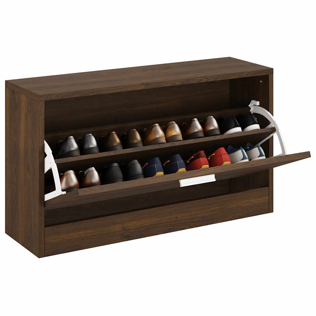 Banc à chaussures Chêne marron 80x24x45 cm Bois d'ingénierie - XIOS