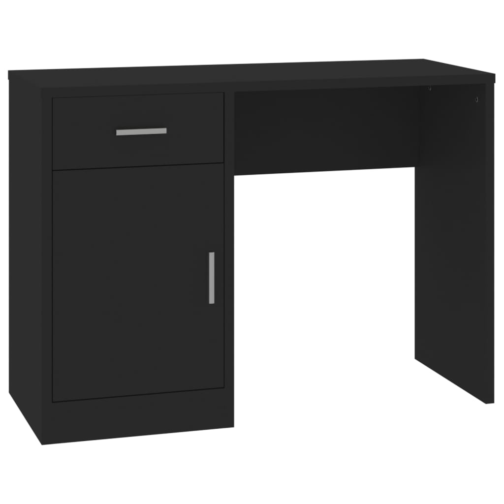 Bureau avec tiroir et armoire Noir 100x40x73 cm Bois ingénierie - XIOS